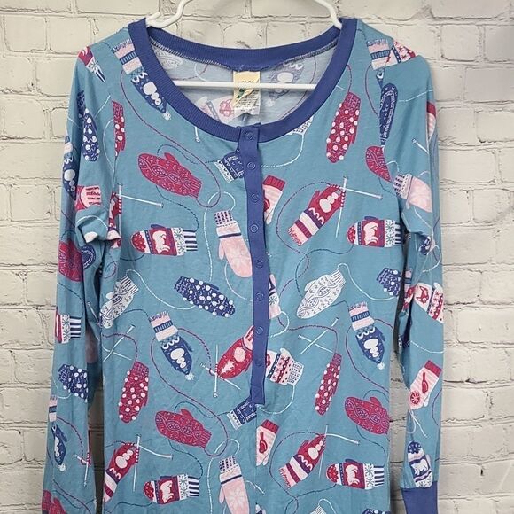 Nite Nite Munki Munki XS (0/2) Knit Mittens Pajama Onesie One-piece Union Suit - Picture 4 of 8